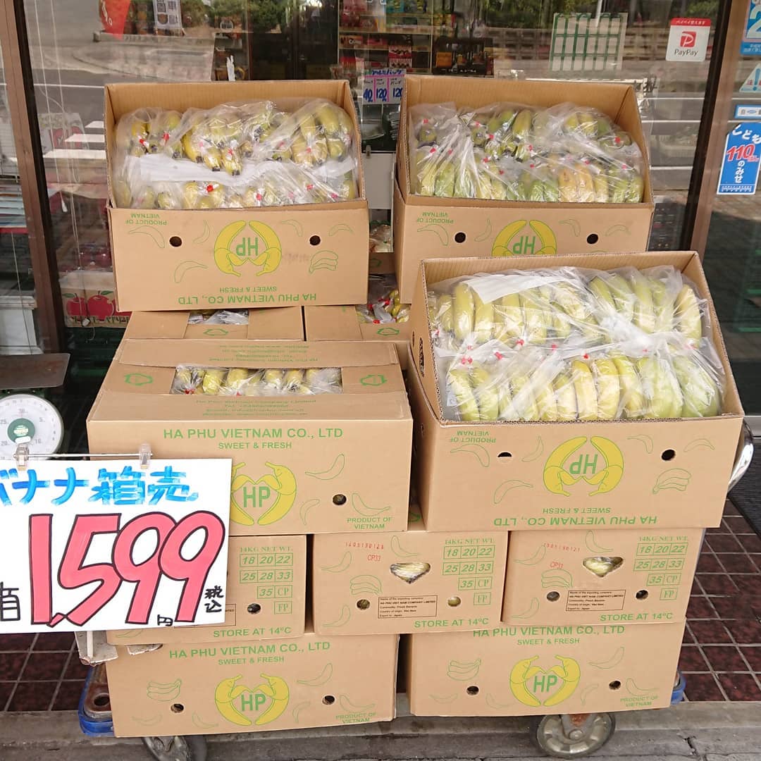 【 ファン必見】
バナナ不足のご時世～
箱売りズバリ 1,599円
 まだ先っぽ青みがのこってますよ～️
フードファイターのあなた何本食べられますか～️
バナナダイエットにチャレンジャーを待つ️