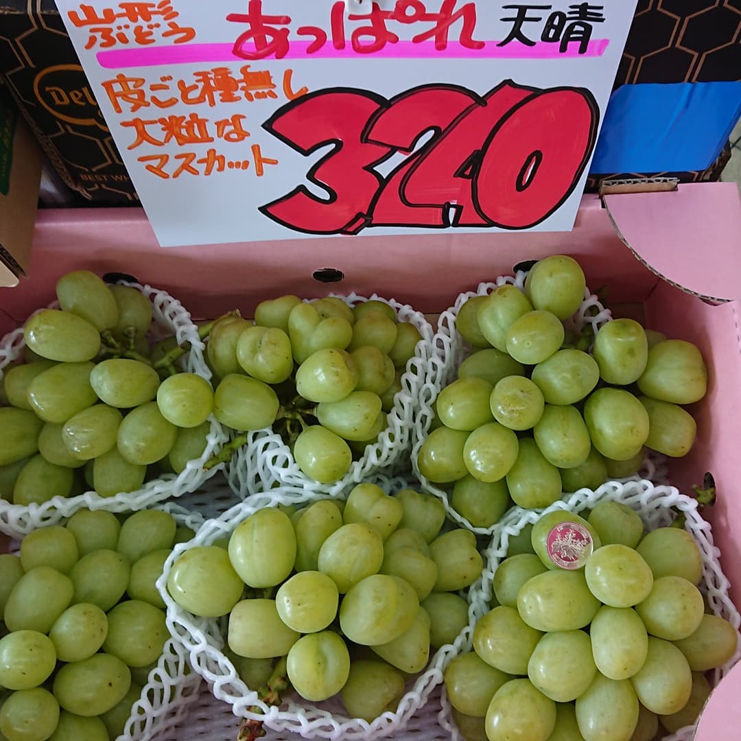 種無し皮ごと巨大粒のマスカット
「あっぱれ」入荷です。
500円玉と比べてちょうだい️