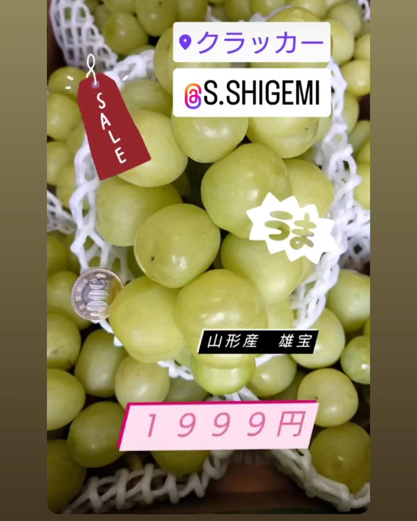 粒デカぶどう 雄宝〜 シャインマスカットと天山の掛け合わせ。食べ応え